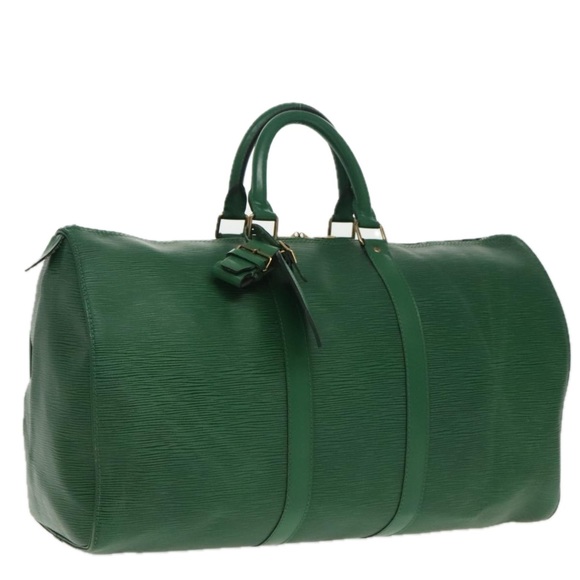 LOUIS VUITTON Epi Keepall 45 Boston Bag Green M42974 LV Auth 94661 - Picture 1 of 16